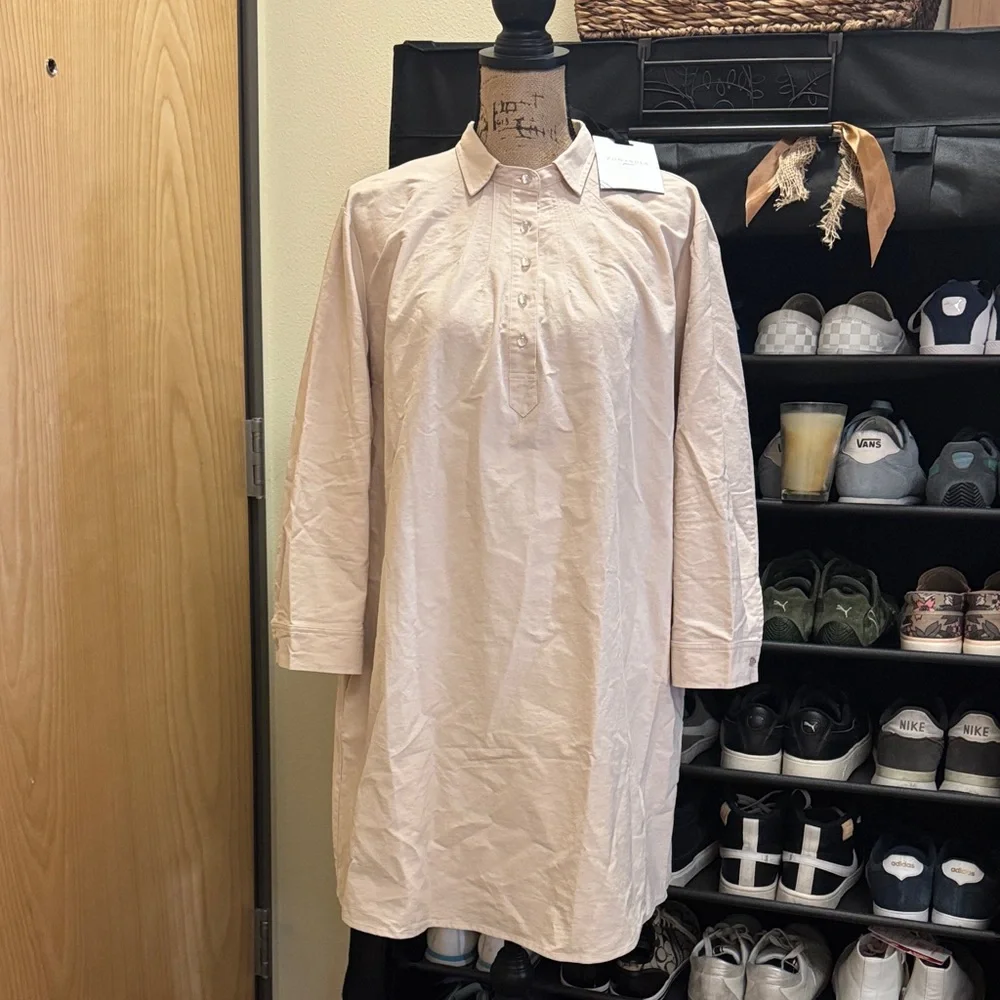 NWT Pomander Place half button-up shirt dress. Functional front pockets. Size XL - Picture 4 of 16